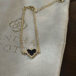 Kendra Scott Gold Bracelet with Black Heart Charm